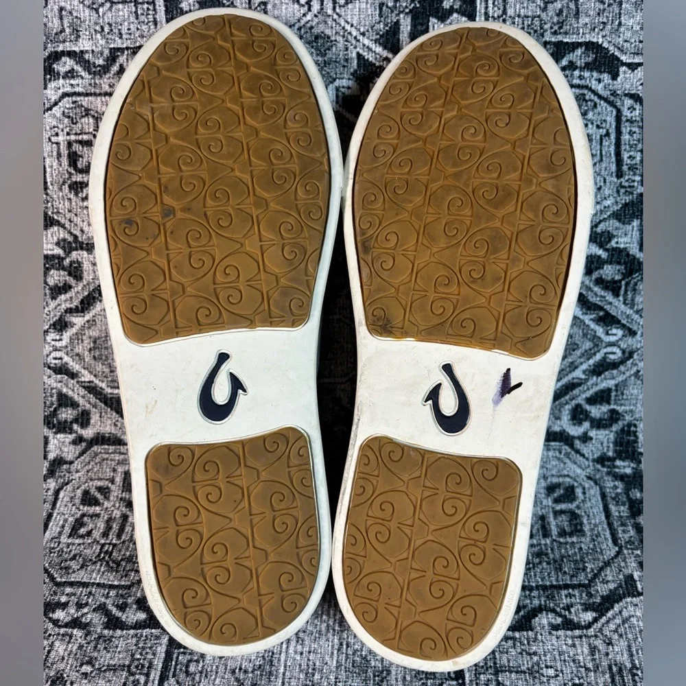 Olukai Women’s Pehuea‎ Slip-On Sneaker Light Gray Leather Size 8.5